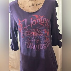 Harley Davidson Xl T with cut out 3/4 sleeve and scoop neck. Really different.